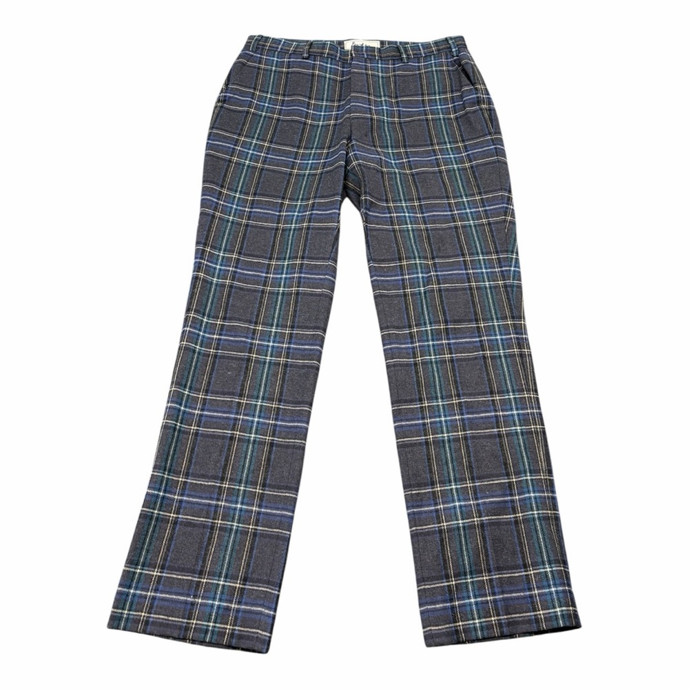 Boden Wool Plaid Straight Leg Pants 36R